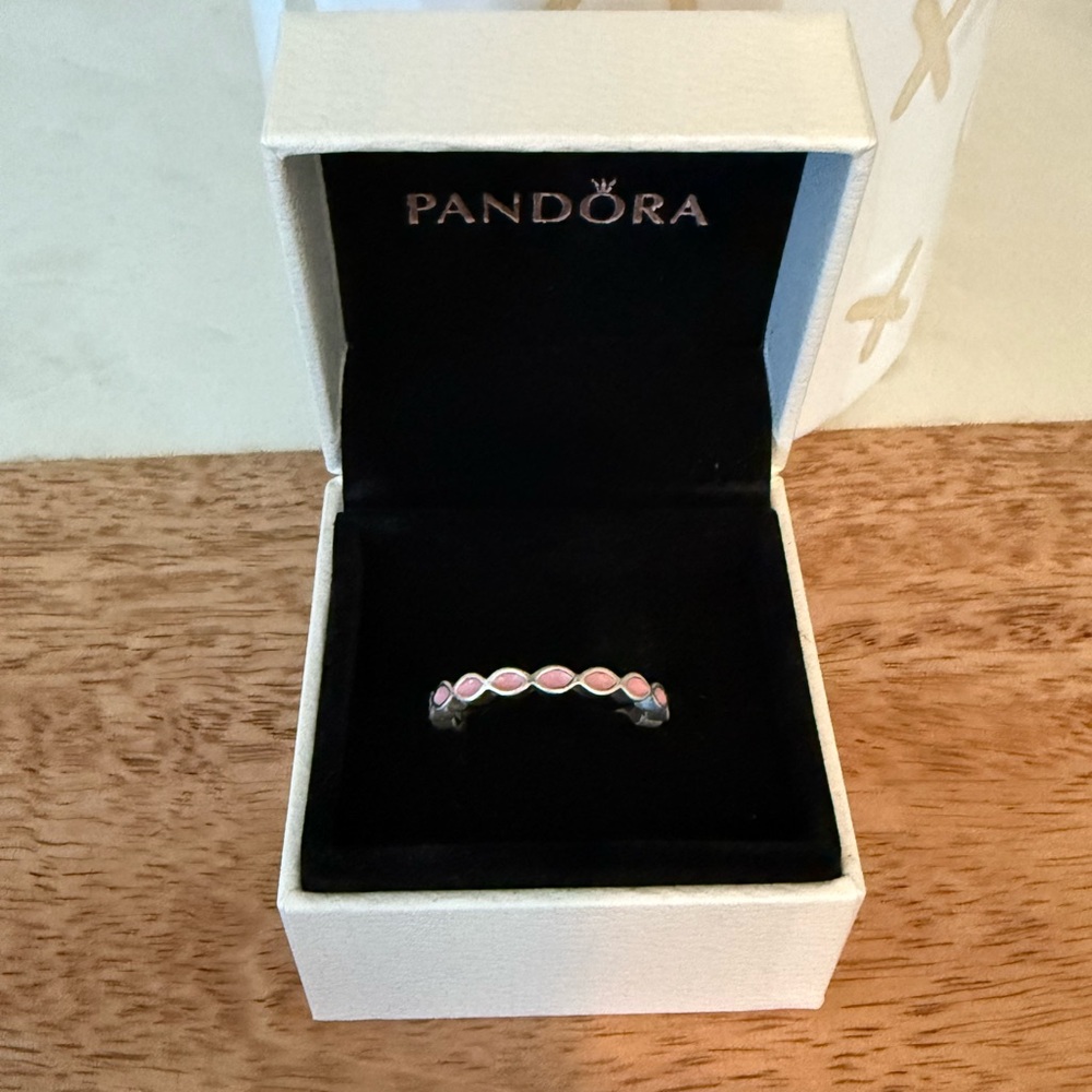 Pandora Ring Pink Enamel size 7.5